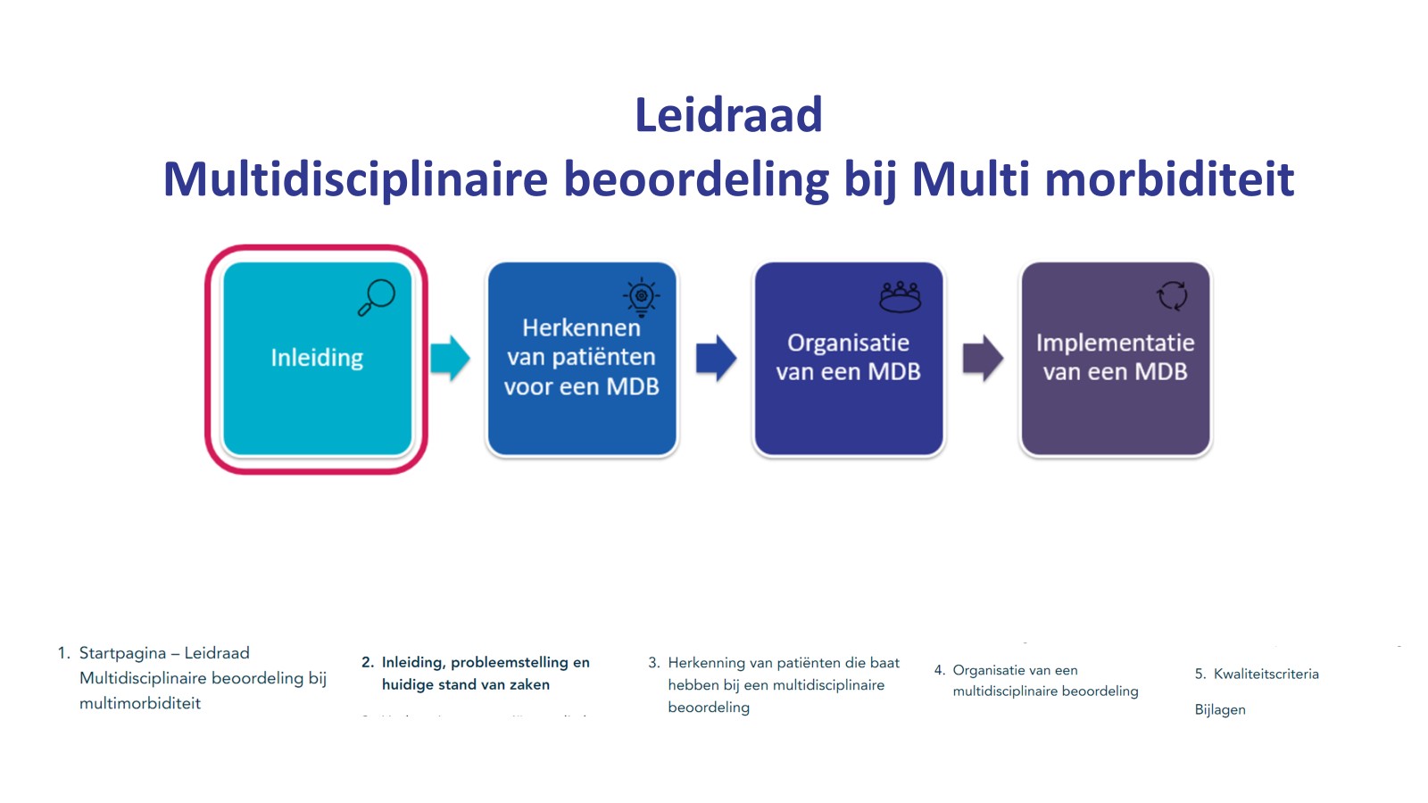 Leidraad multidisciplinaire beoordeling bij Multi morbiditeit