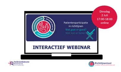 Webinar Patiëntenparticipatie in Richtlijnen: wat gaat goed en wat kan beter?