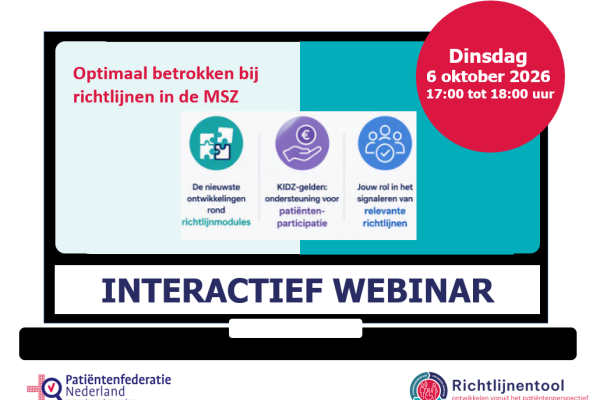 Webinar: Optimaal betrokken bij richtlijnen in de MSZ