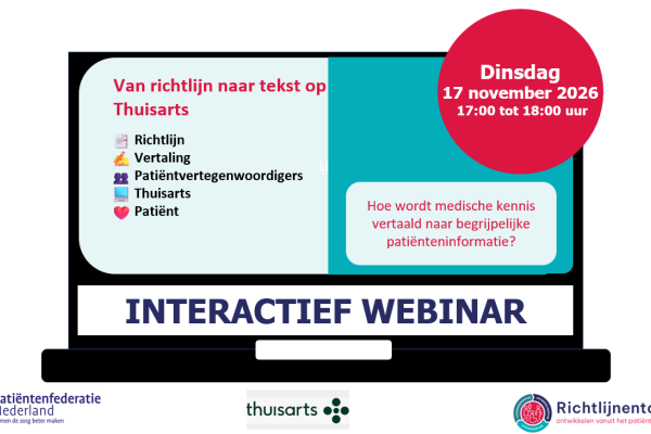 Webinar - Van richtlijn naar tekst op Thuisarts