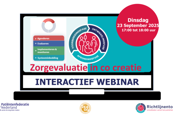 Webinar Zorgevaluatie in Co-creatie bij ZE&GG 23 september 2025