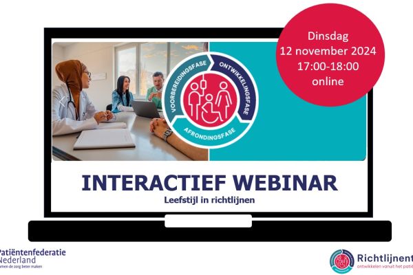 Webinar Leefstijl in richtlijnen dinsdag 12 november 2024